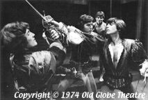 Romeo tries to break up Tybalt and Mercutio's fight