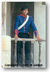 Chencho on the balcony at the military garrison.