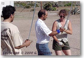 Mary teaches sword class for the stunt team.