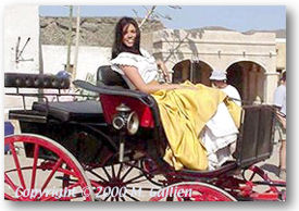 Tessa in her carriage.