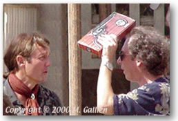 Anthony and Ken Gord talk on set