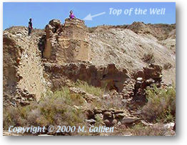 View up to the well