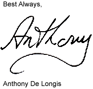 Best Always, Anthony De Longis