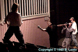 Rapier swordfight during production