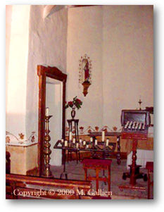 left of altar