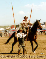 Colin reaches for his lance