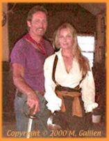Anthony and Bo Derek on the set of Queen of Swords